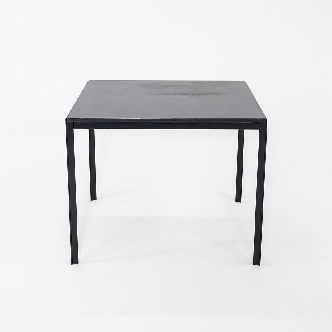 1950s Florence Knoll T Angle Square Dining Table with Black Laminate / Formica Top