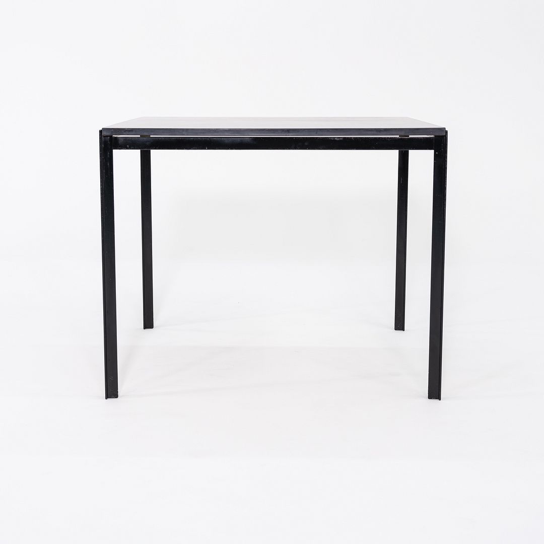 1950s Florence Knoll T Angle Square Dining Table with Black Laminate / Formica Top