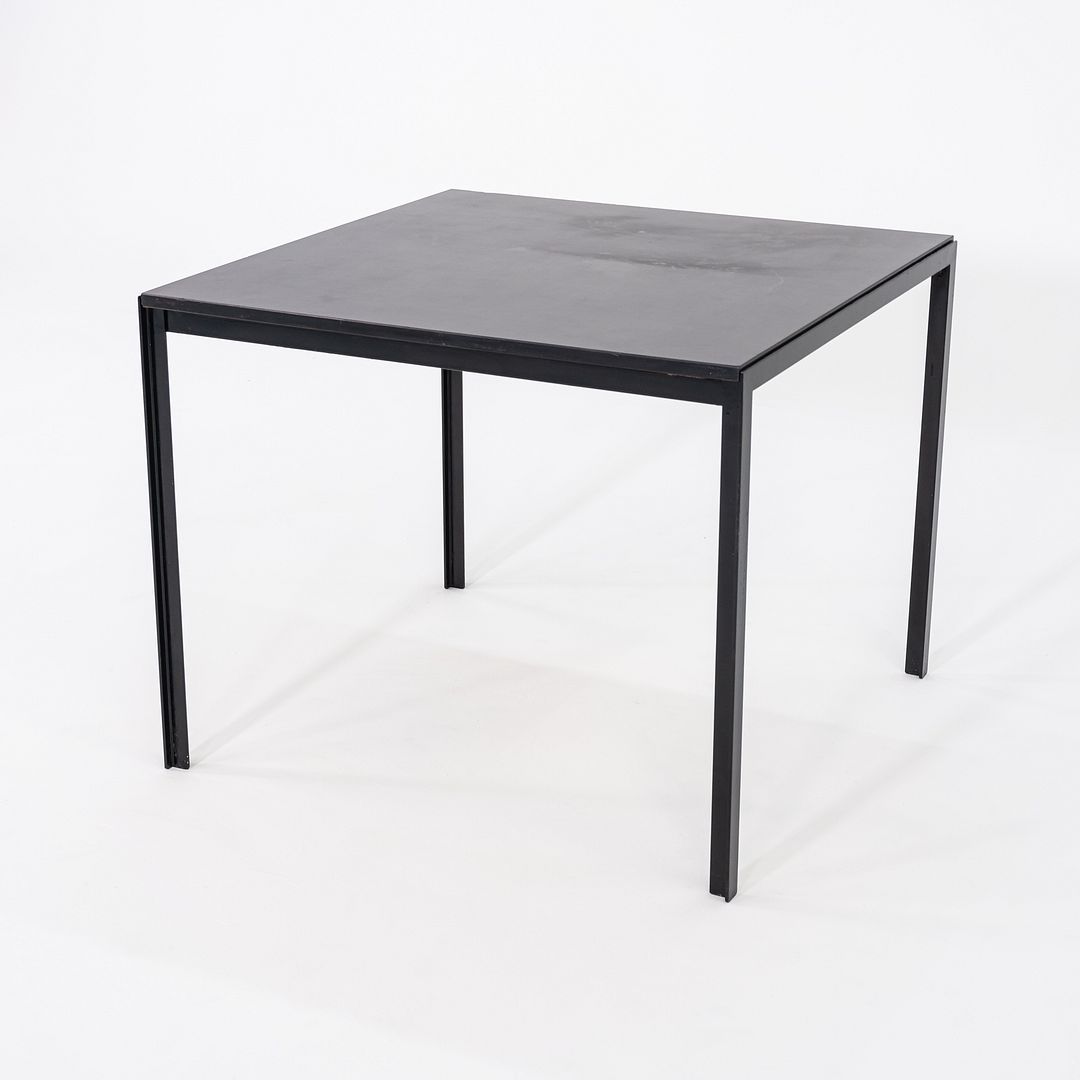 1950s Florence Knoll T Angle Square Dining Table with Black Laminate / Formica Top
