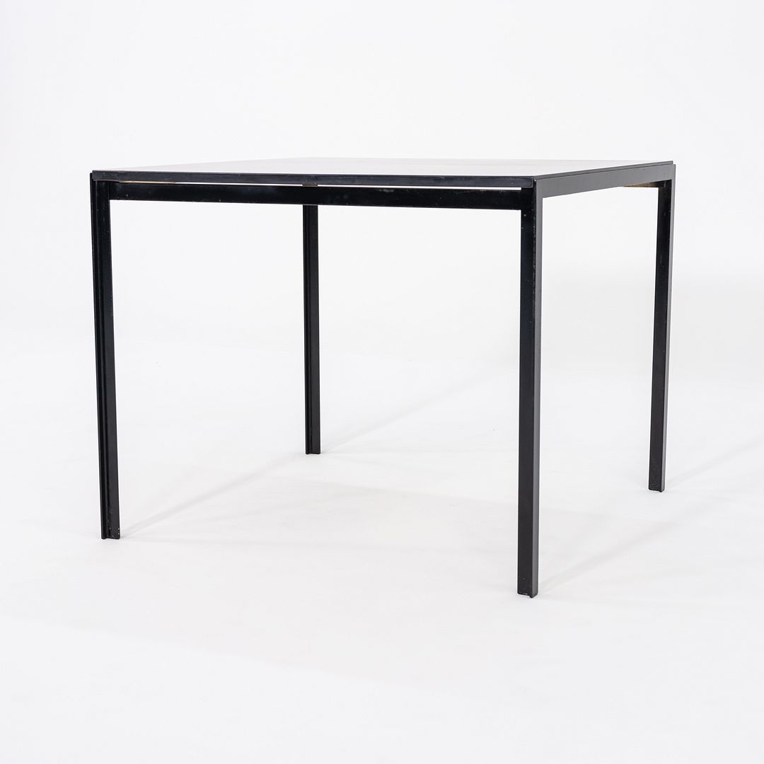 1950s Florence Knoll T Angle Square Dining Table with Black Laminate / Formica Top