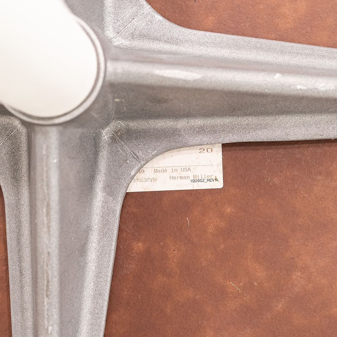 2000s Herman Miller Eames Polished Aluminum Contract Base Table with 30 inch top