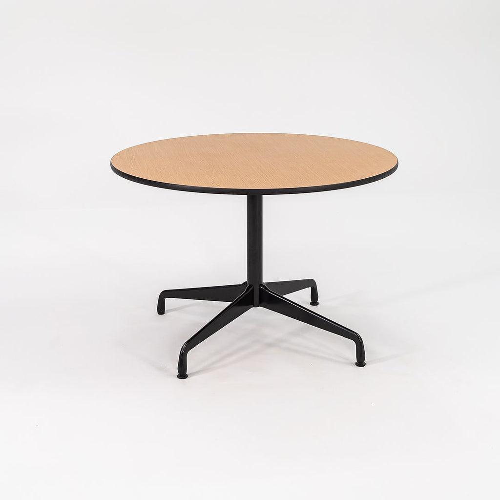 2011 Herman Miller Eames Contract Dining / Cafe Table with 42 inch Round Faux Oak Top 2x Available