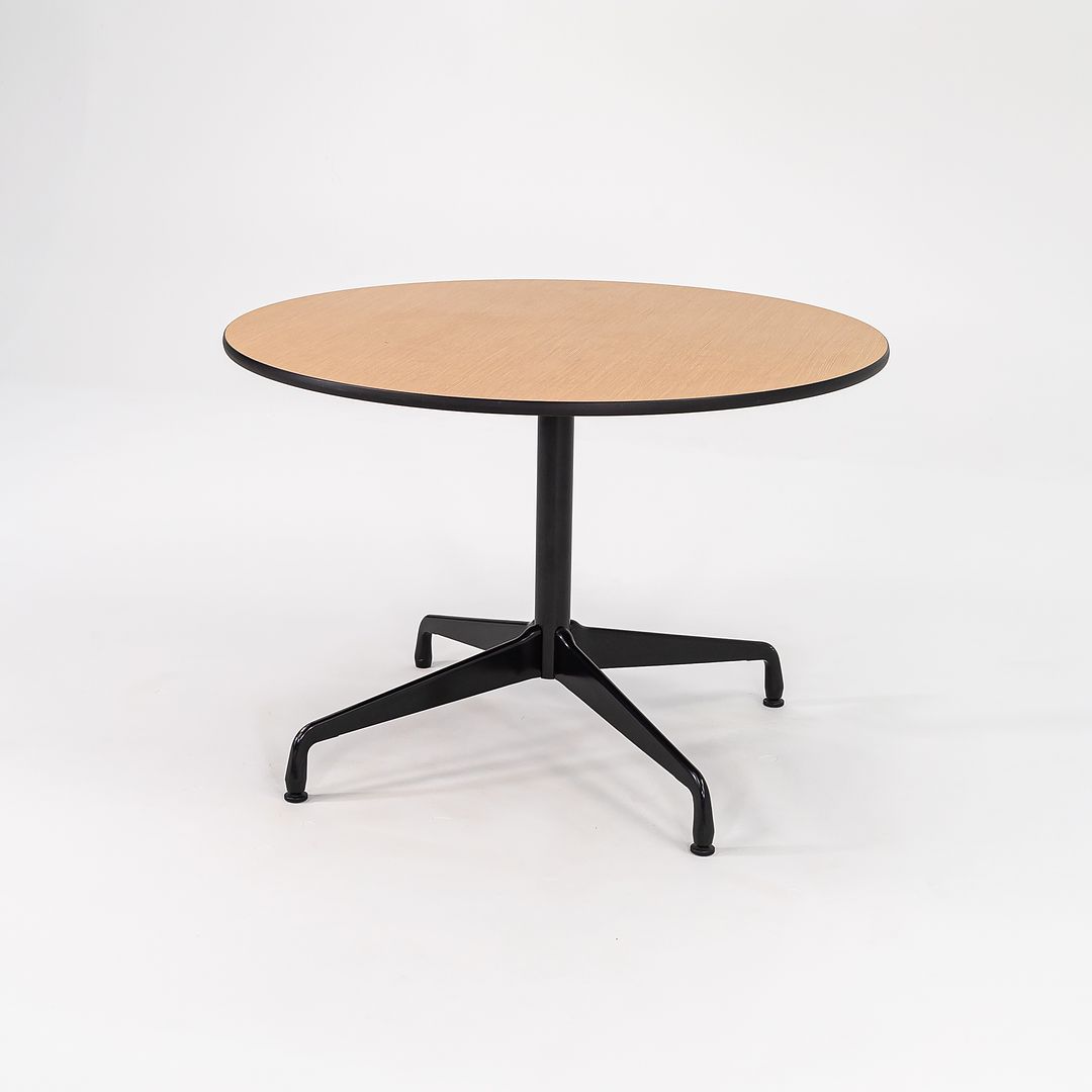2011 Herman Miller Eames Contract Dining / Cafe Table with 42 inch Round Faux Oak Top 2x Available
