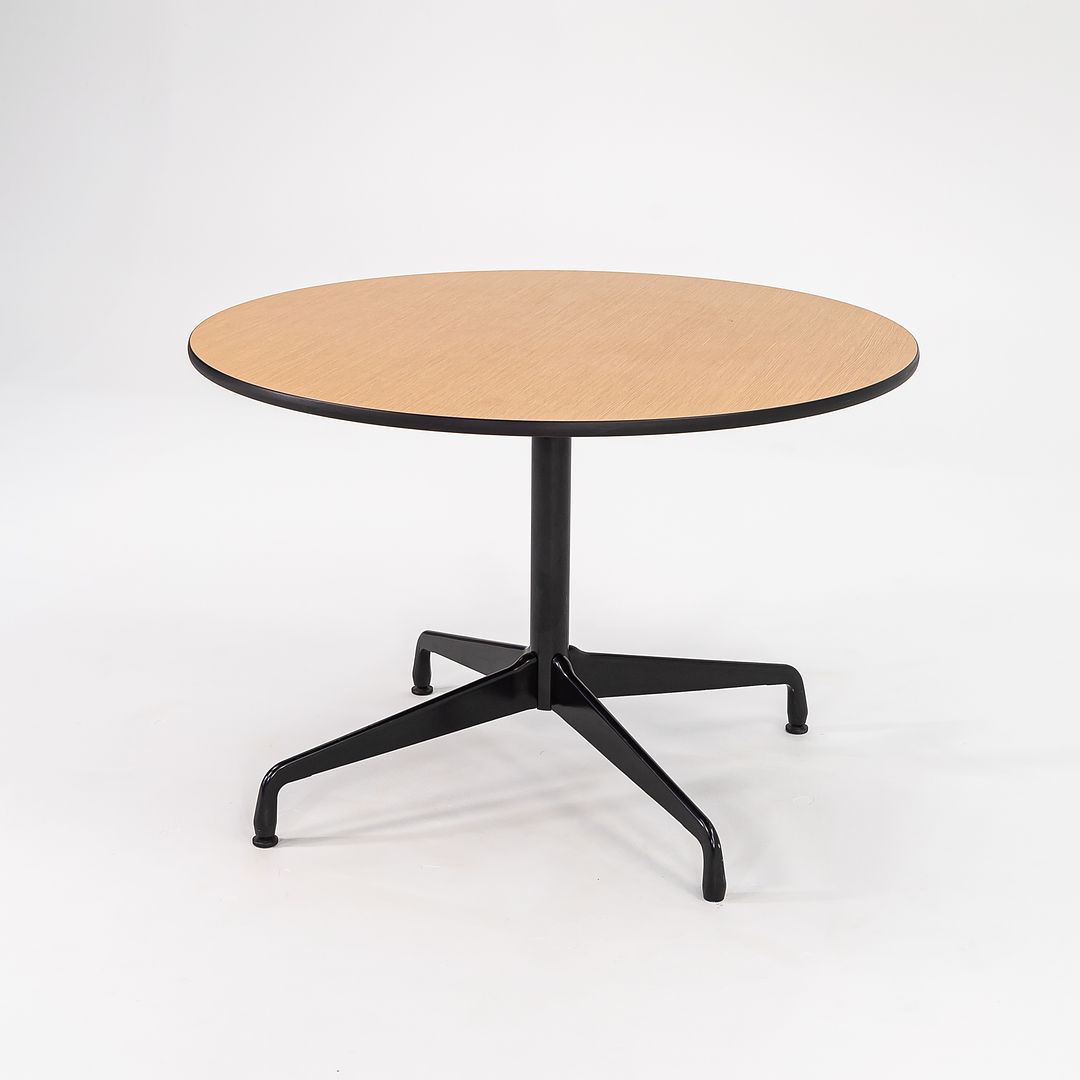 2011 Herman Miller Eames Contract Dining / Cafe Table with 42 inch Round Faux Oak Top 2x Available