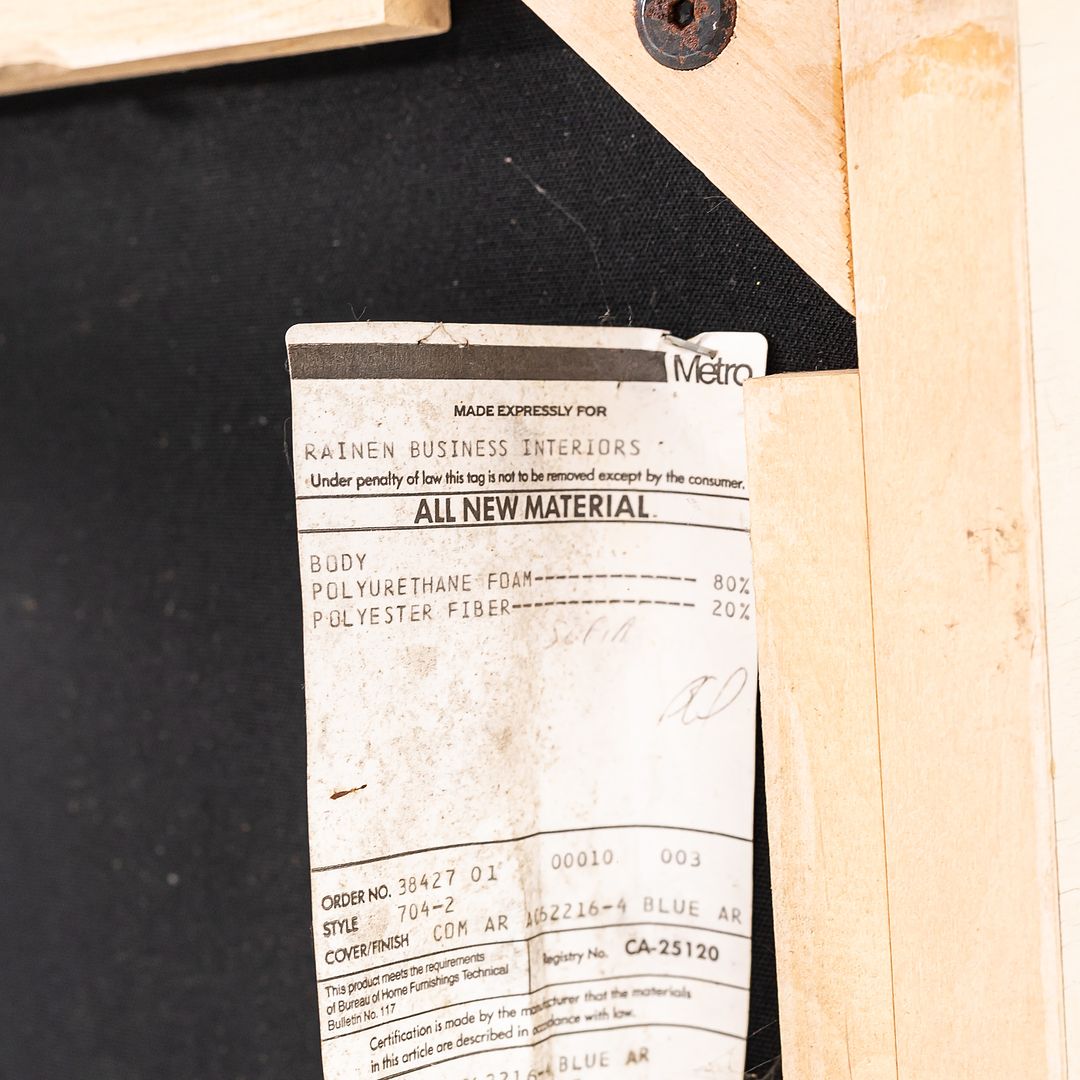 1988 Cube Armchair by Brian Kane for Metropolitan Furniture in Maple and Blue Fabric 3x Available