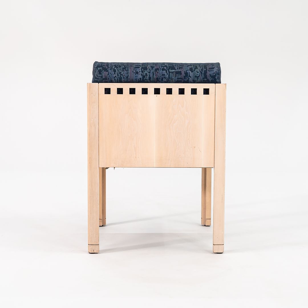 1988 Cube Armchair by Brian Kane for Metropolitan Furniture in Maple and Blue Fabric 3x Available