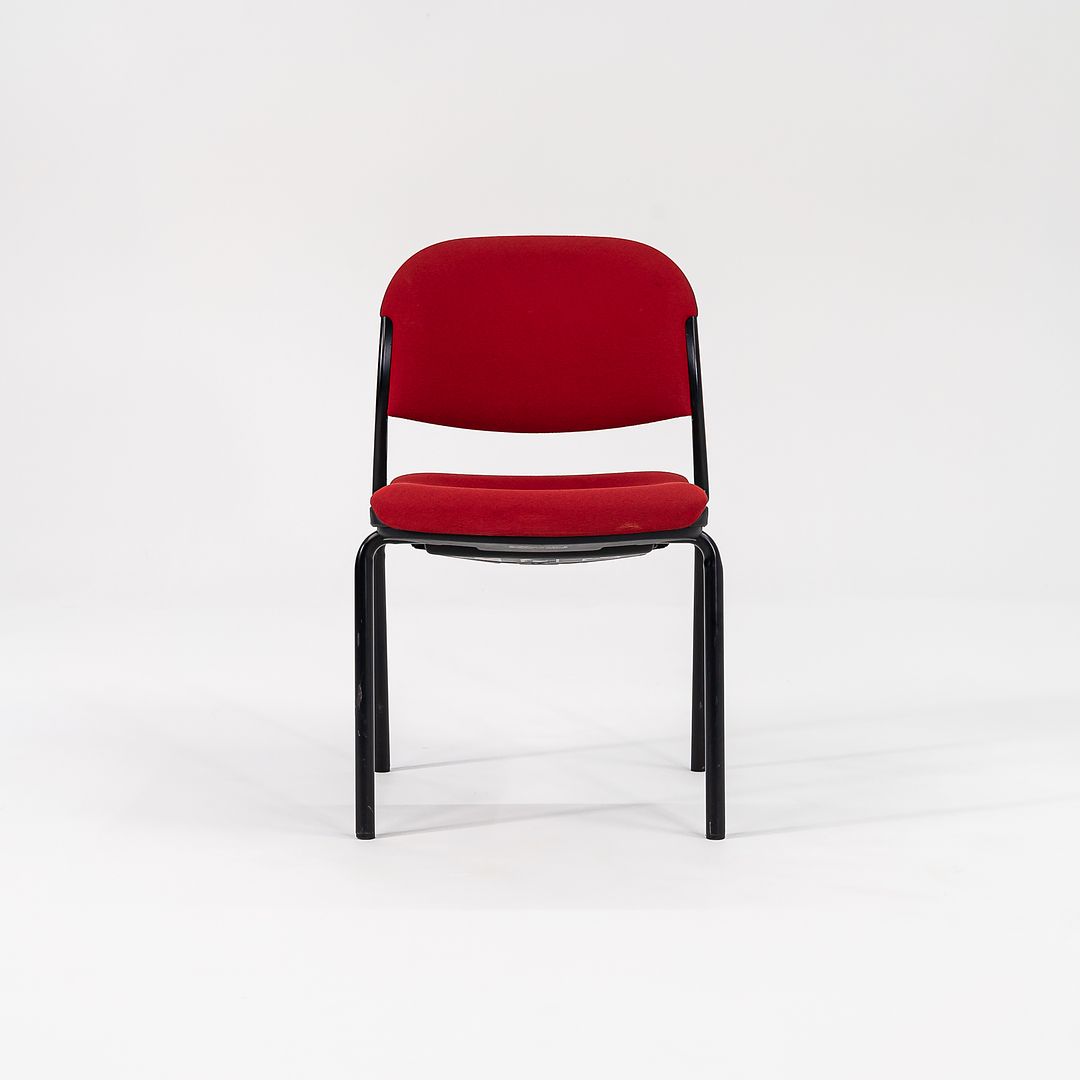 1985 Torsion Stacking Upholstered Side / Dining Chair by Giancarlo Piretti for Krueger International in Red Fabric