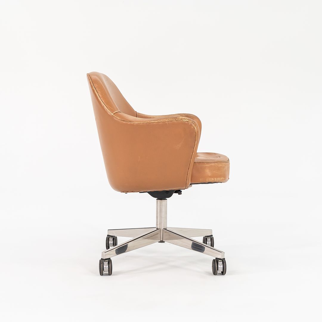 1979 Saarinen Executive Chair, Model 68S by Eero Saarinen for Knoll in Tan Leather