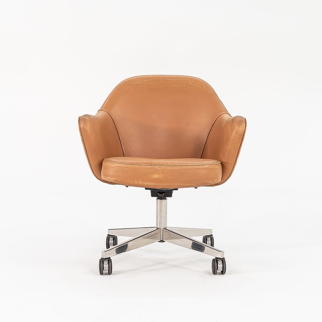 1979 Saarinen Executive Chair, Model 68S by Eero Saarinen for Knoll in Tan Leather