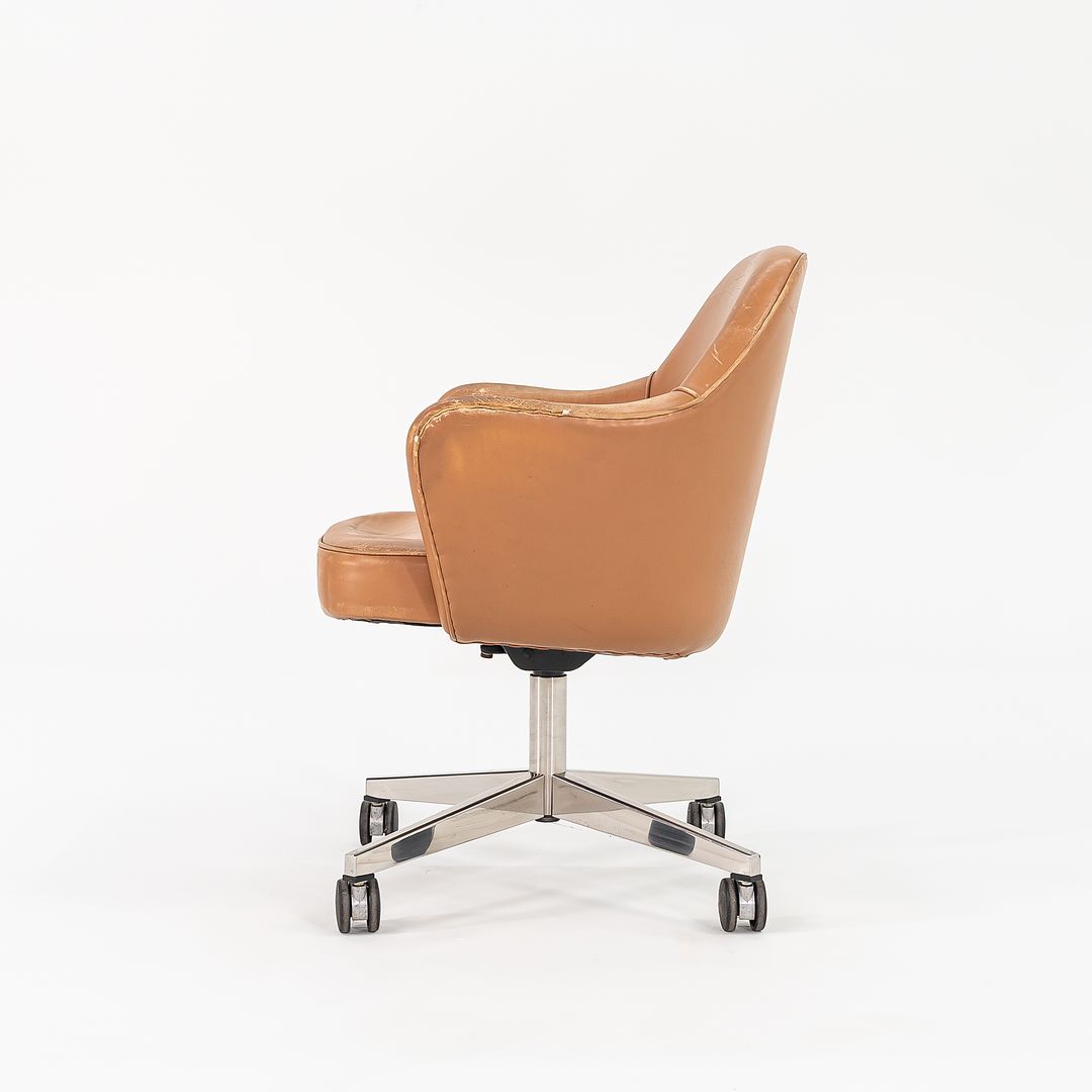 1979 Saarinen Executive Chair, Model 68S by Eero Saarinen for Knoll in Tan Leather