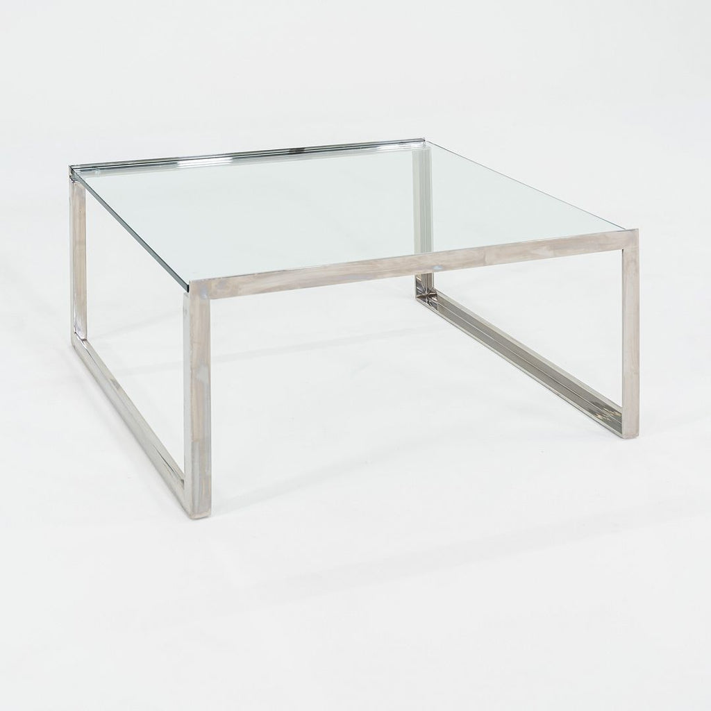 2010s Shelton Mindel for Knoll SM Coffee Side Table Steel with 30 Inch Glass Top