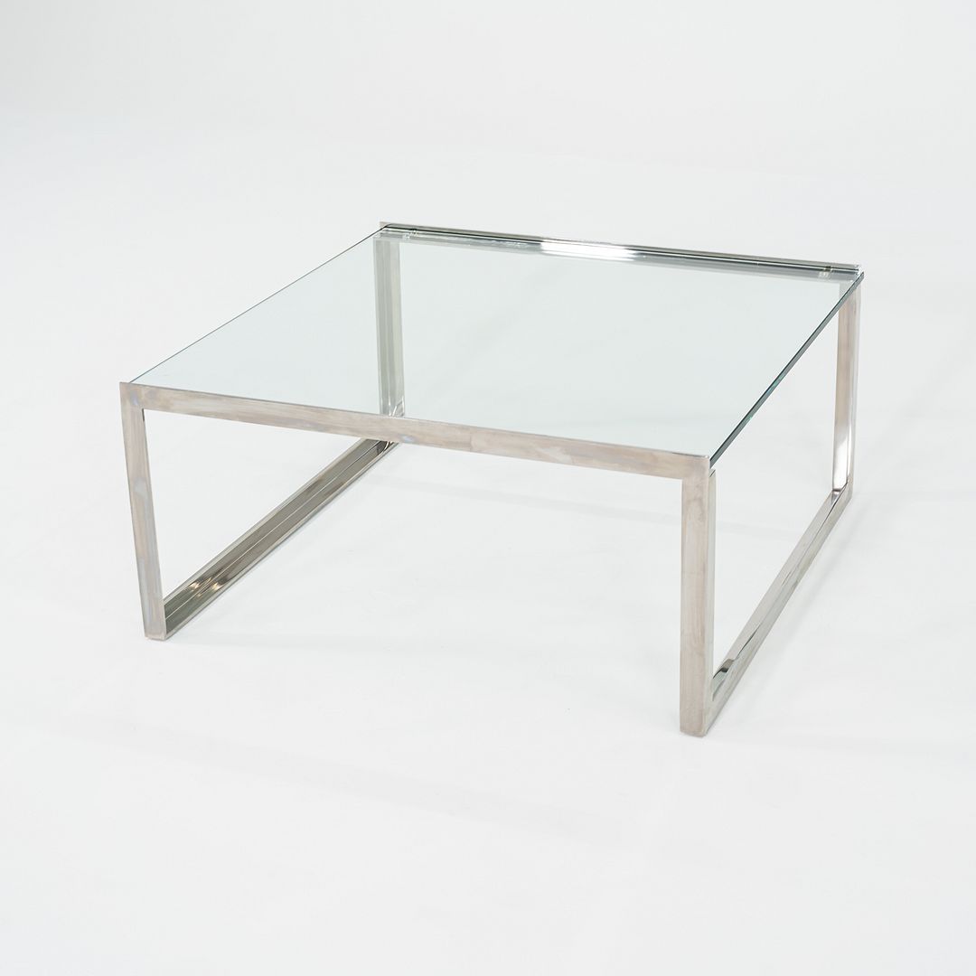 2010s Shelton Mindel for Knoll SM Coffee Side Table Steel with 30 Inch Glass Top