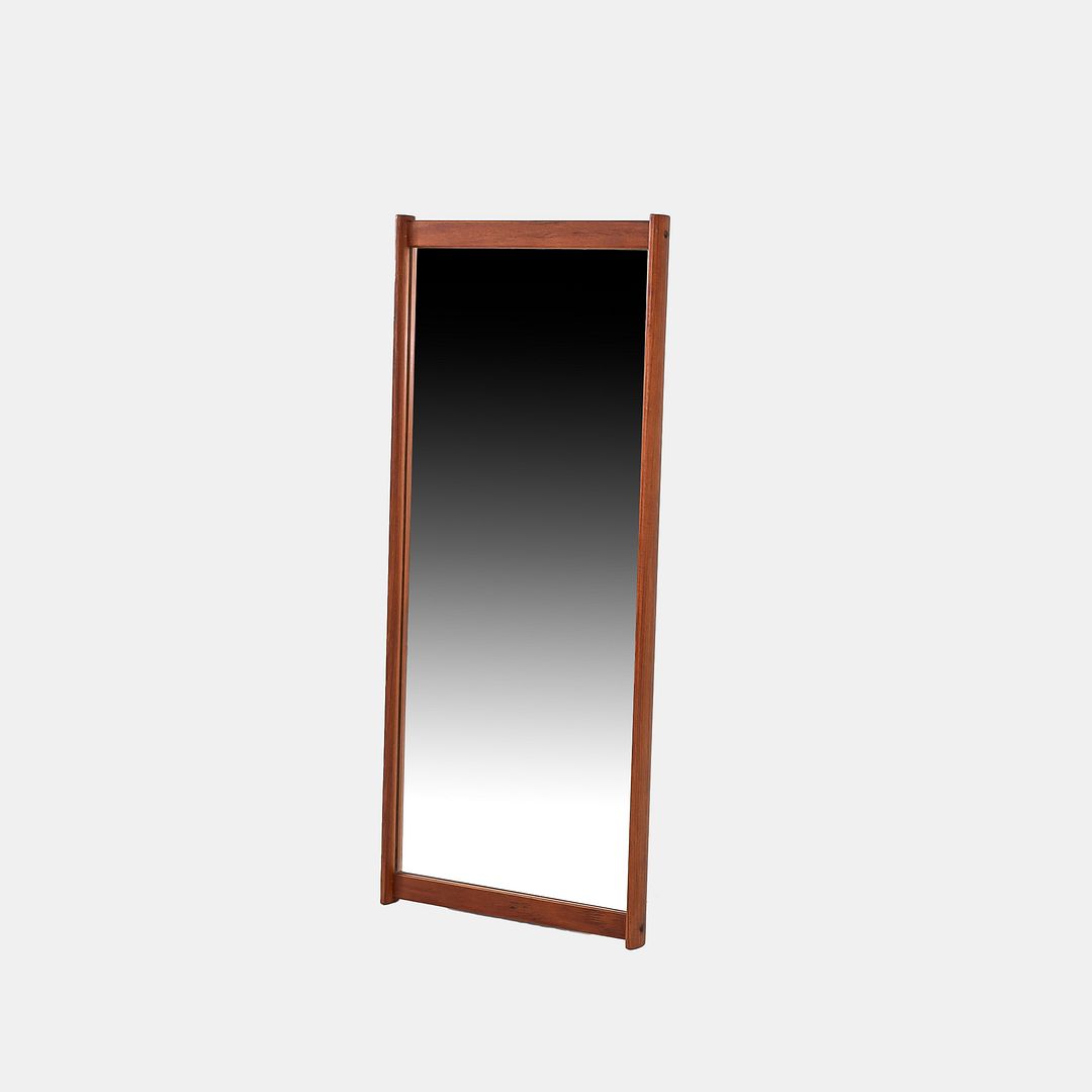 1960s Aksel Kjersgaard Danish Rectangular Wall Mirror in Teak 27 x 40 Inches