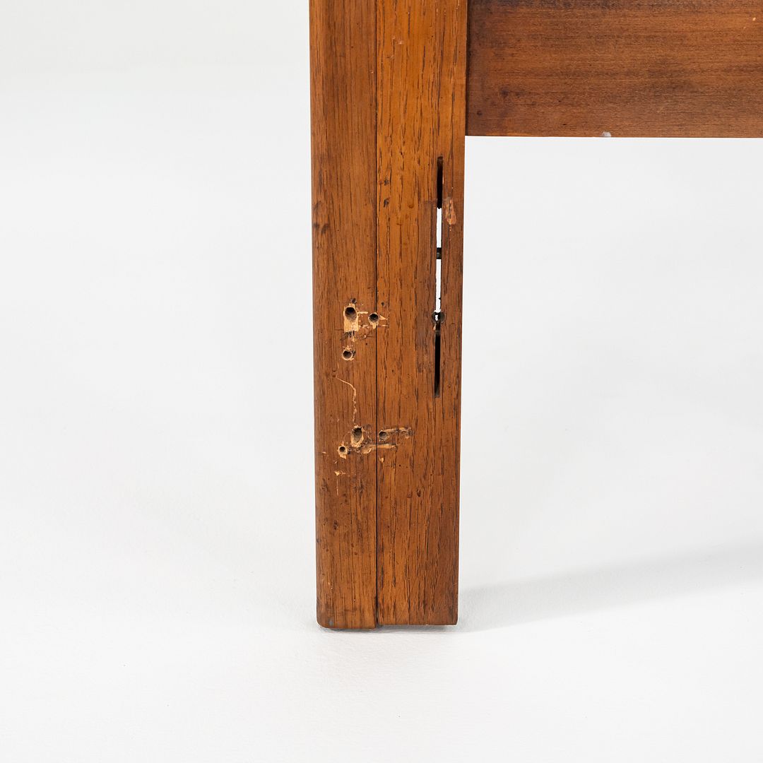 1960s American Black Walnut Queen Headboard with Black Leatherette Upholstery