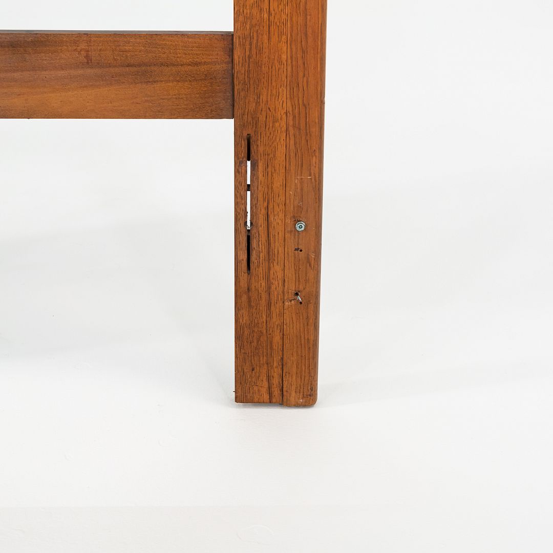 1960s American Black Walnut Queen Headboard with Black Leatherette Upholstery