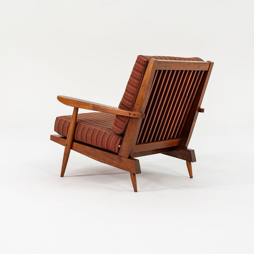 1950s Slatted Lounge Chair with Arms by George Nakashima in Black Walnut