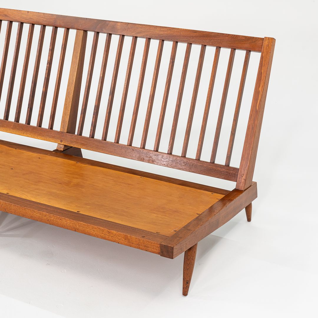 1950s Three Seat Slatted Settee Sofa by George Nakashima in Black Walnut