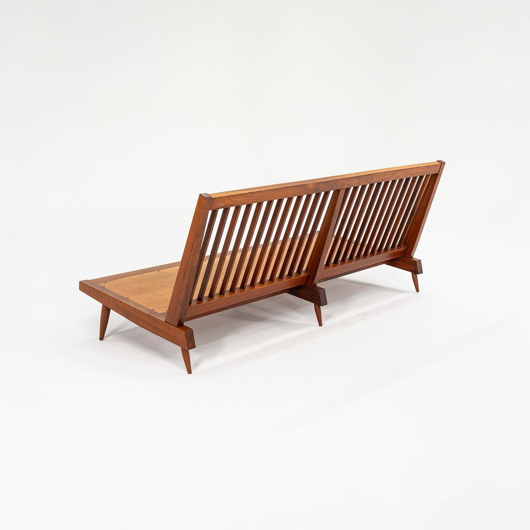 1950s Three Seat Slatted Settee Sofa by George Nakashima in Black Walnut