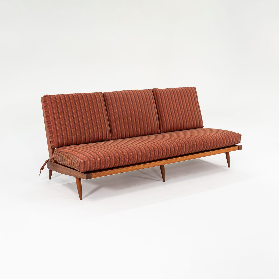 1950s Three Seat Slatted Settee Sofa by George Nakashima in Black Walnut