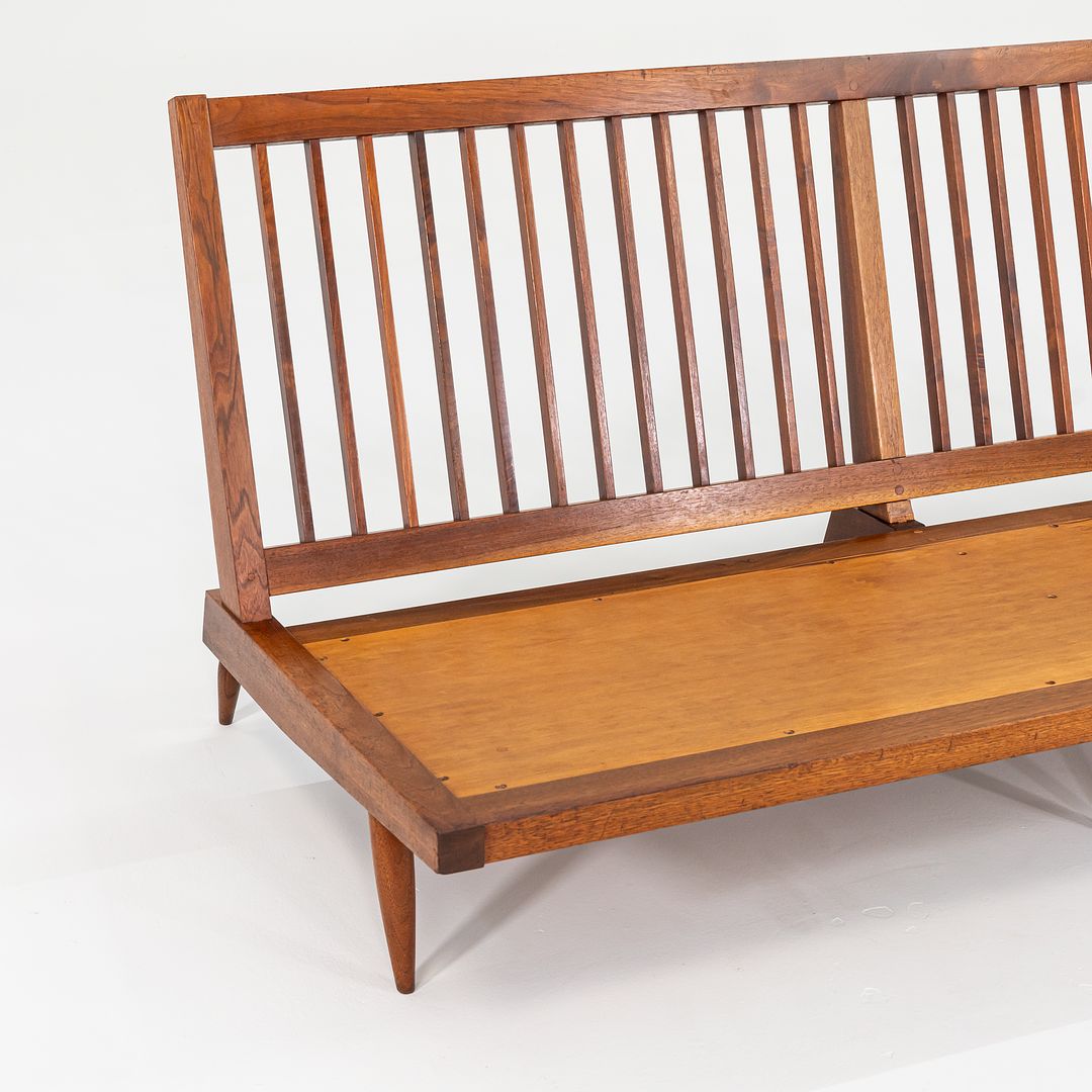 1950s Three Seat Slatted Settee Sofa by George Nakashima in Black Walnut