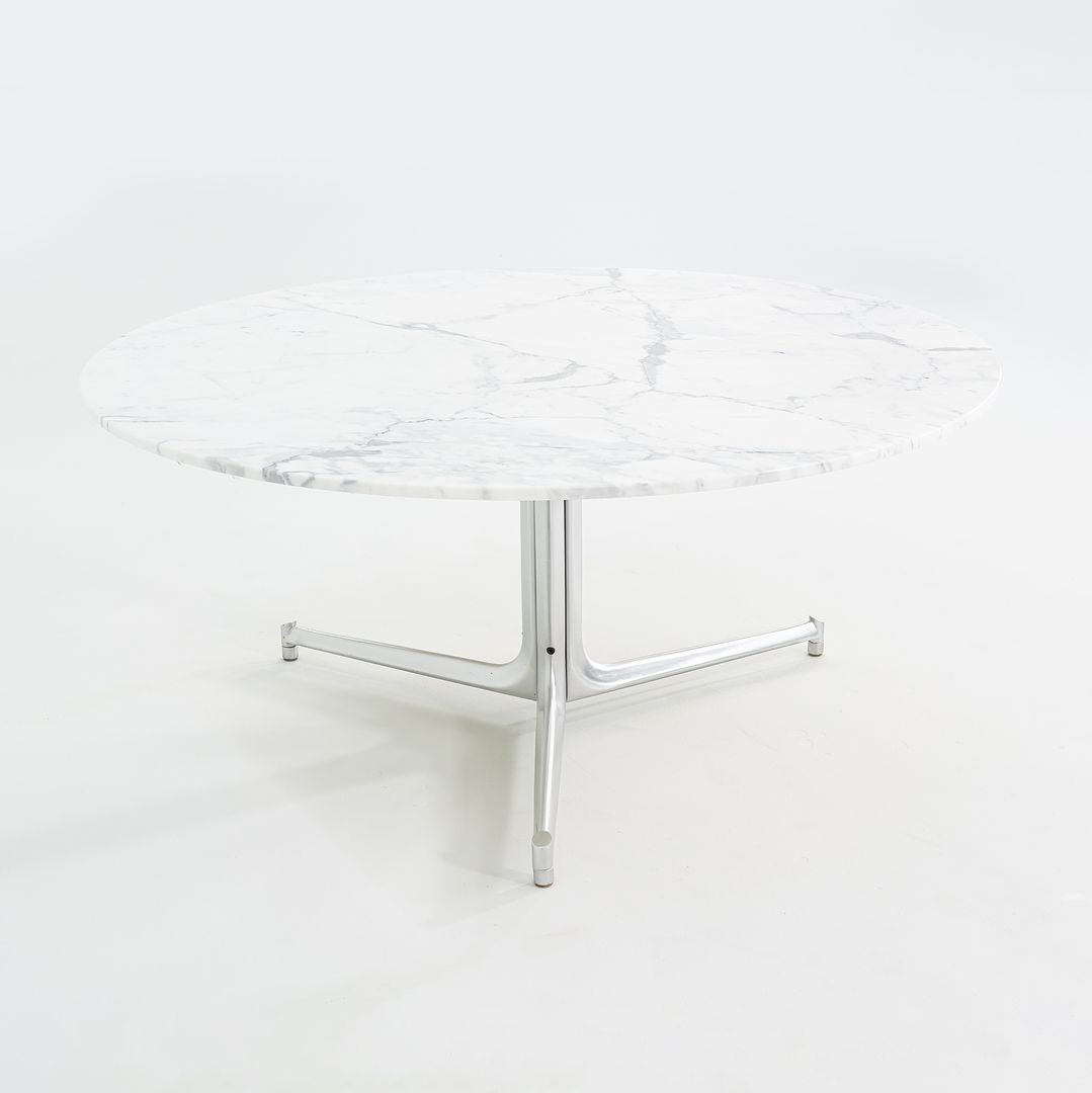 1968 T105 Dining Table by Preben Fabricius and Jorgen Kastholm for Kill International in White Marble and Aluminum