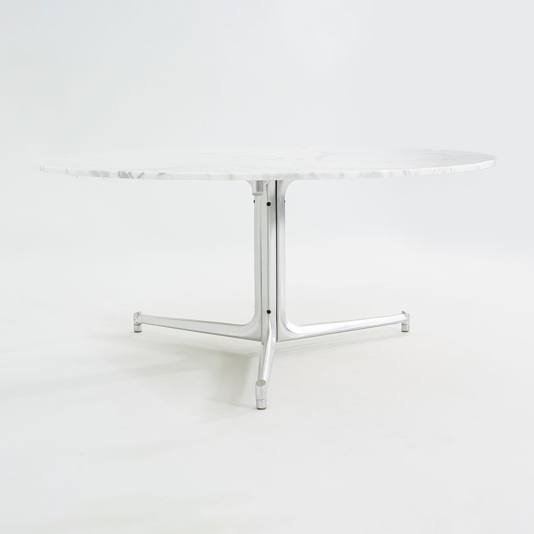 1968 T105 Dining Table by Preben Fabricius and Jorgen Kastholm for Kill International in White Marble and Aluminum