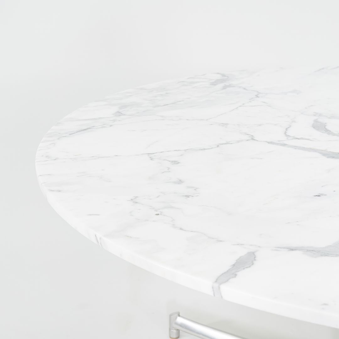1968 T105 Dining Table by Preben Fabricius and Jorgen Kastholm for Kill International in White Marble and Aluminum
