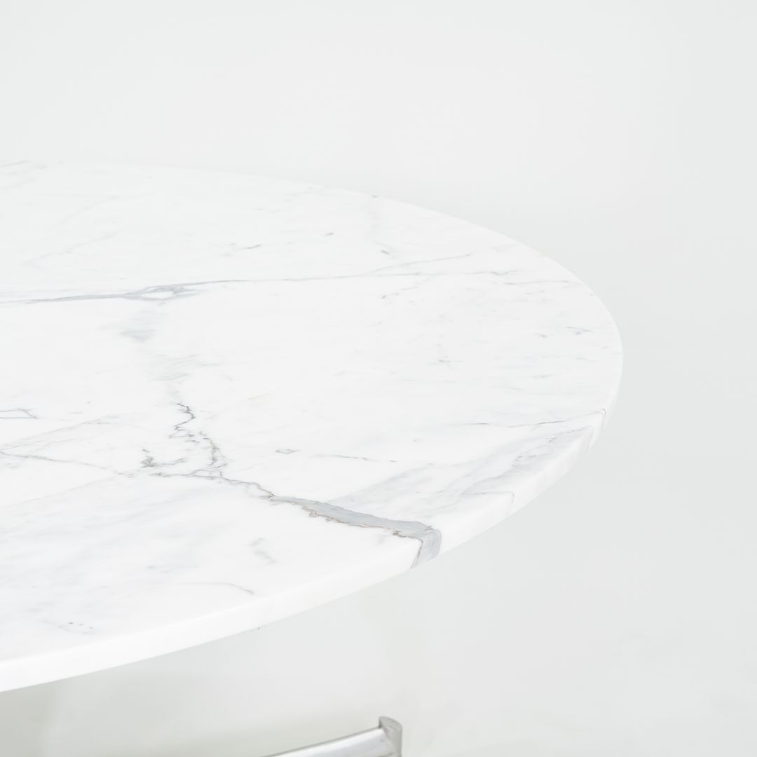 1968 T105 Dining Table by Preben Fabricius and Jorgen Kastholm for Kill International in White Marble and Aluminum