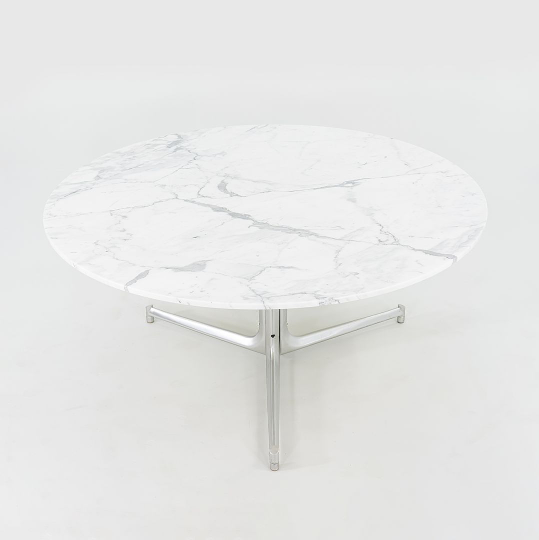 1968 T105 Dining Table by Preben Fabricius and Jorgen Kastholm for Kill International in White Marble and Aluminum