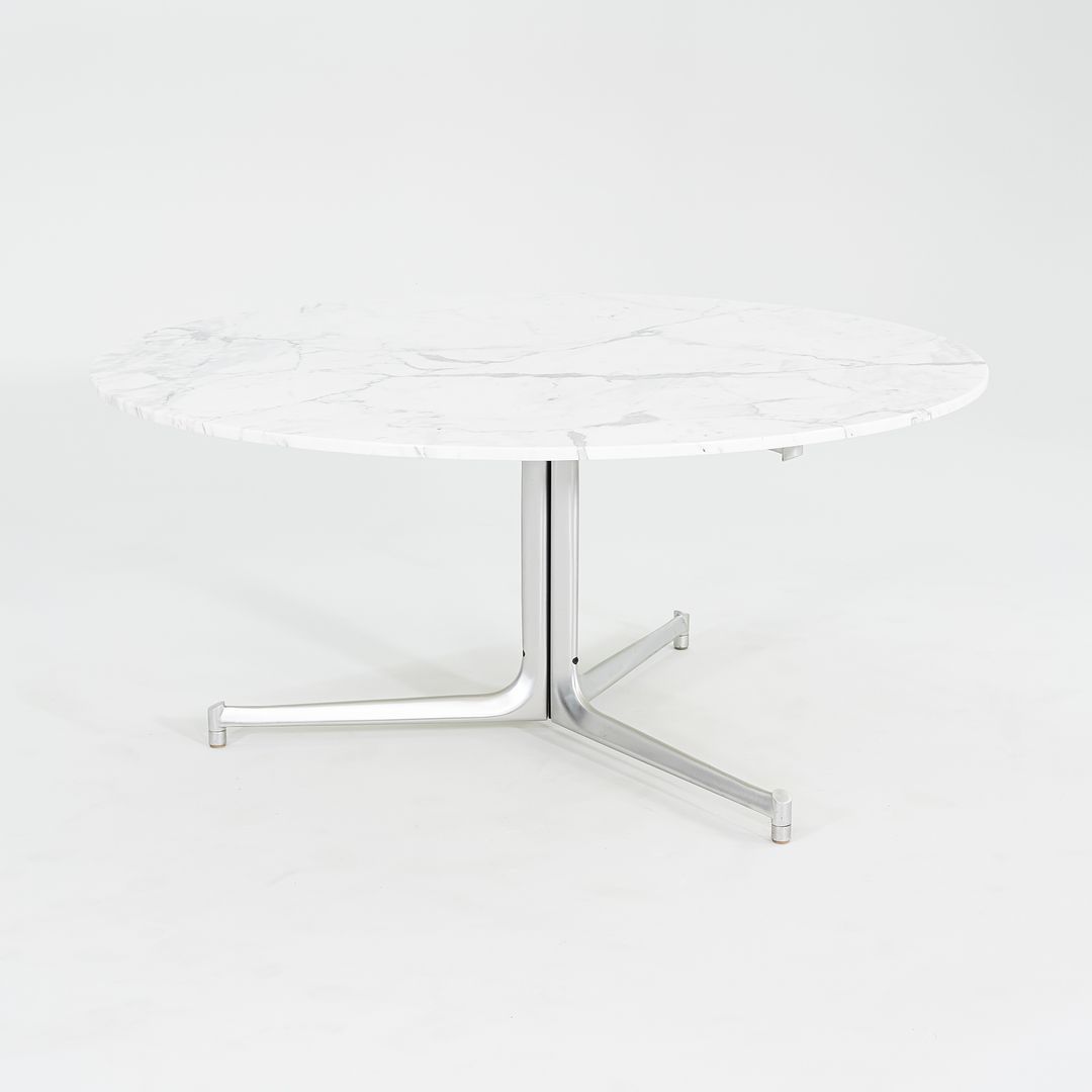 1968 T105 Dining Table by Preben Fabricius and Jorgen Kastholm for Kill International in White Marble and Aluminum