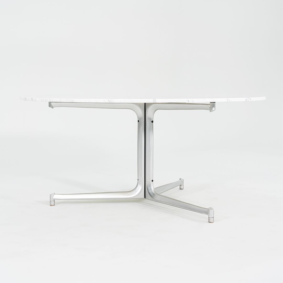 1968 T105 Dining Table by Preben Fabricius and Jorgen Kastholm for Kill International in White Marble and Aluminum