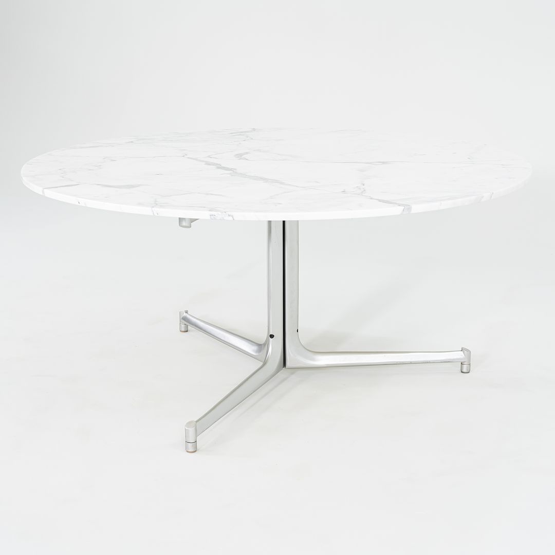 1968 T105 Dining Table by Preben Fabricius and Jorgen Kastholm for Kill International in White Marble and Aluminum