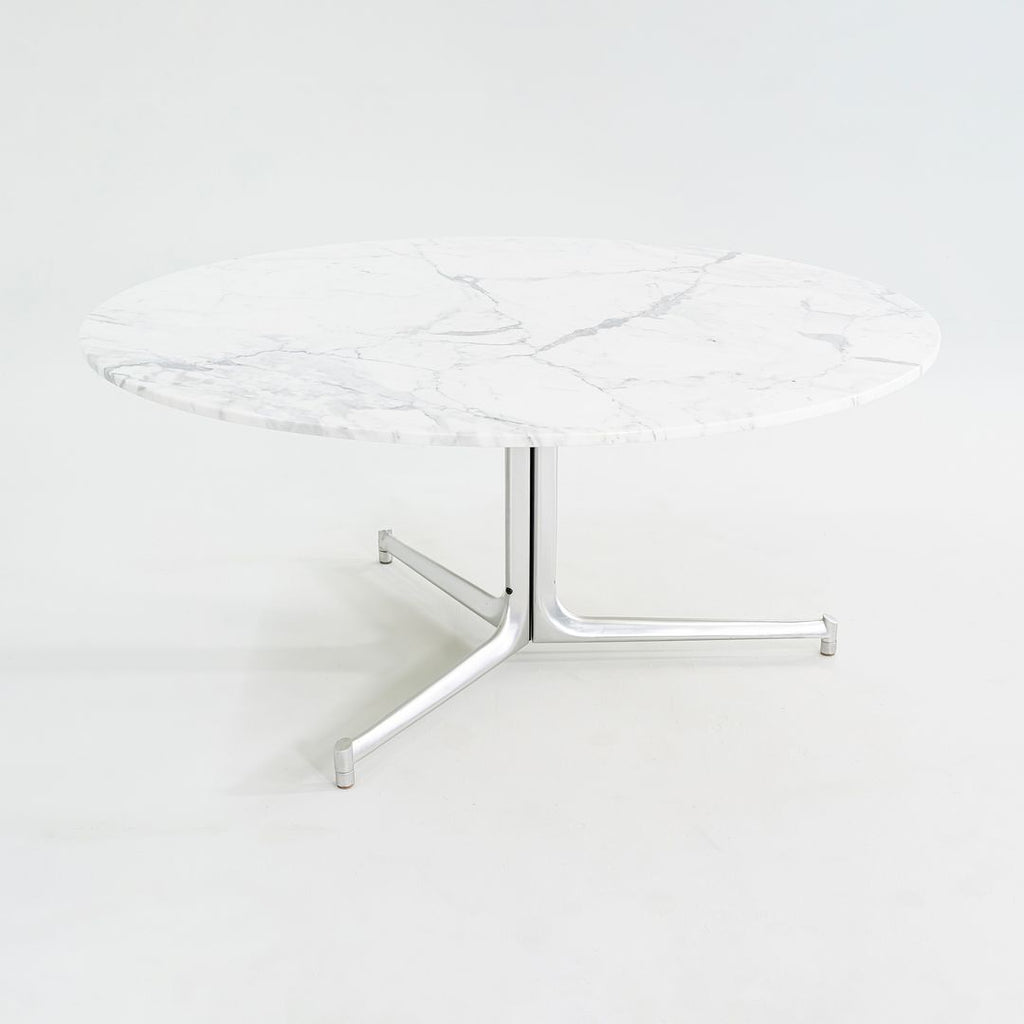 1968 T105 Dining Table by Preben Fabricius and Jorgen Kastholm for Kill International in White Marble and Aluminum