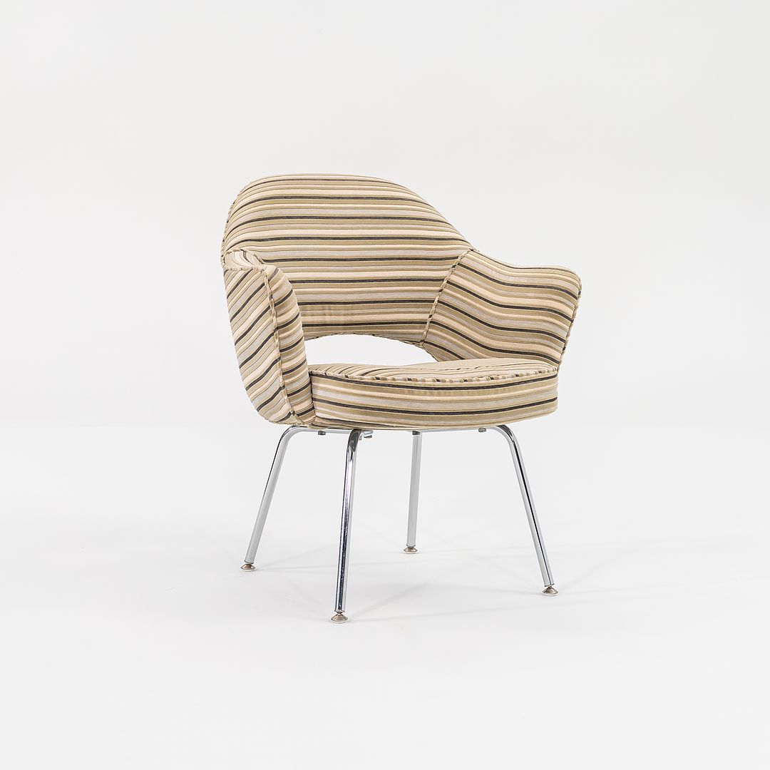 2009 Saarinen Executive Chair, Model 71APC by Eero Saarinen for Knoll in Striped Fabric