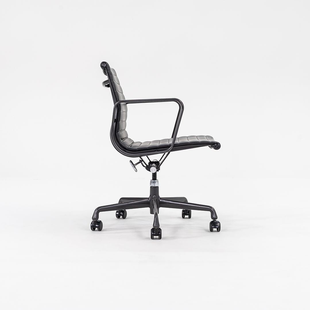 2012 Aluminum Group Management Desk Chair by Charles and Ray Eames for Herman Miller in Black Leather with Grey Frames Sets Available