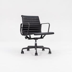 2012 Aluminum Group Management Desk Chair by Charles and Ray Eames for Herman Miller in Black Leather with Grey Frames Sets Available