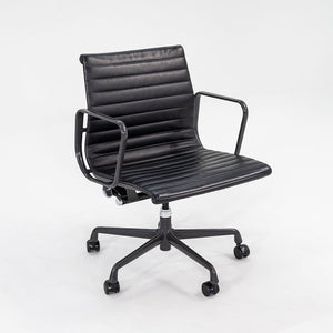 2012 Aluminum Group Management Desk Chair by Charles and Ray Eames for Herman Miller in Black Leather with Grey Frames Sets Available