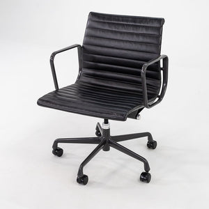 2012 Aluminum Group Management Desk Chair by Charles and Ray Eames for Herman Miller in Black Leather with Grey Frames Sets Available