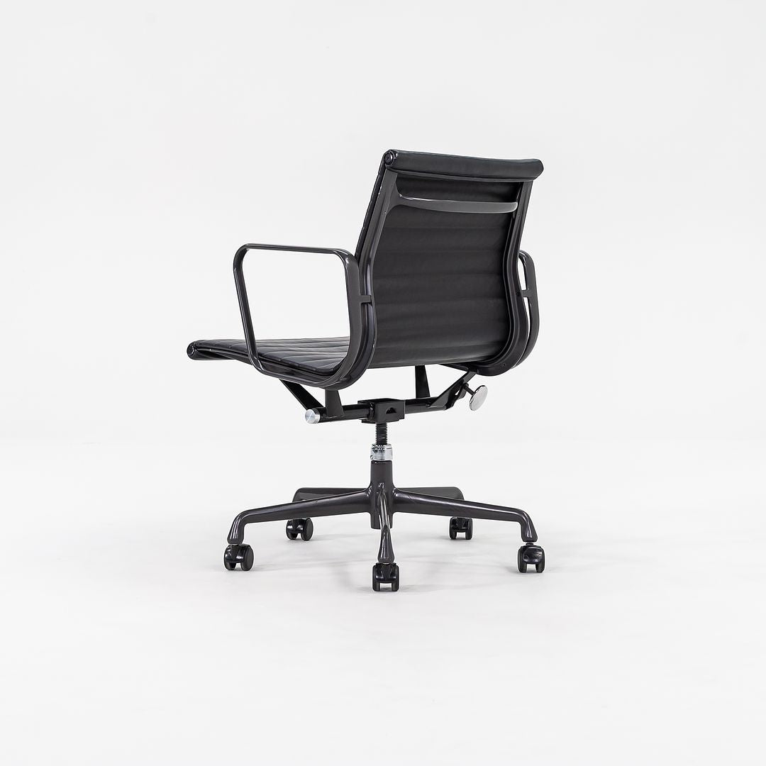 2012 Aluminum Group Management Desk Chair by Charles and Ray Eames for Herman Miller in Black Leather with Grey Frames Sets Available
