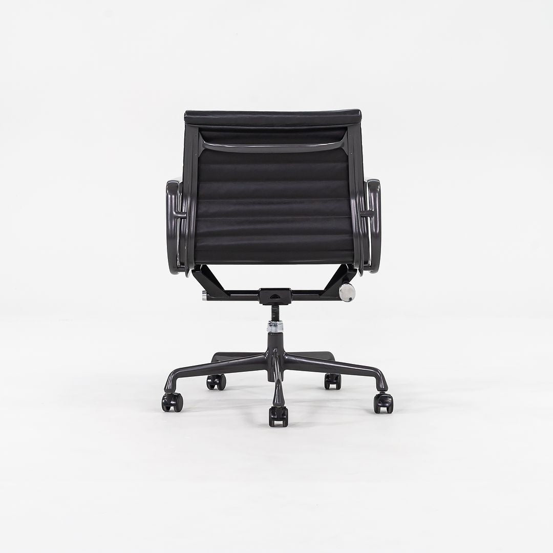 2012 Aluminum Group Management Desk Chair by Charles and Ray Eames for Herman Miller in Black Leather with Grey Frames Sets Available