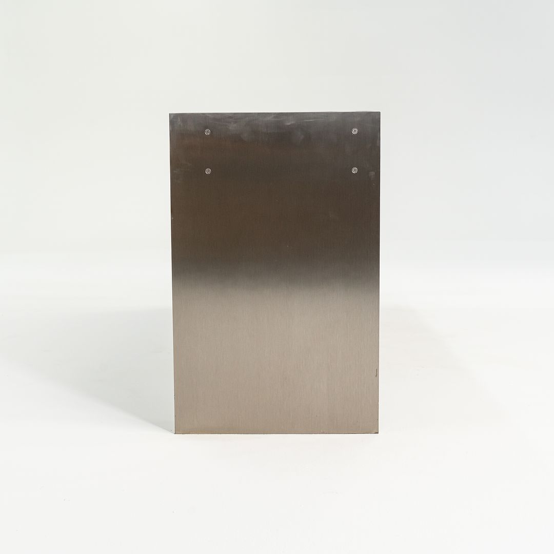 2016 Custom Brushed Stainless Steel Bench with Black Leather Upholstery, 2x Available