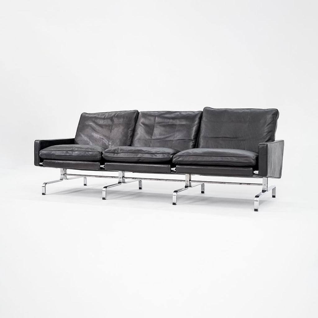 2002 PK31 Three Seat Sofa by Poul Kjaerholm for Fritz Hansen in Black Leather #1