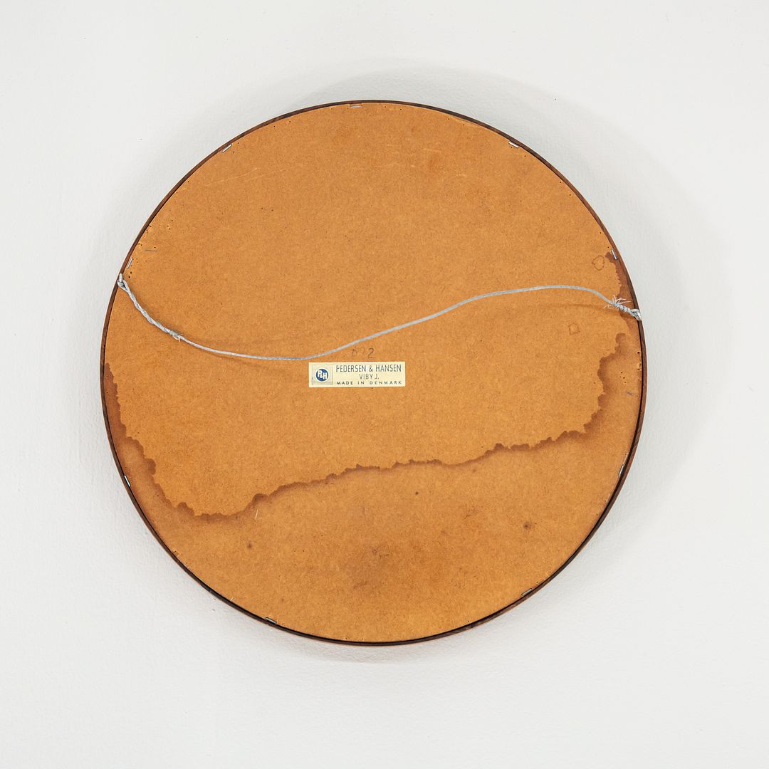 1960s Pederson & Hansen for Viby J Solid Brazilian Rosewood Circular Mirror 15"