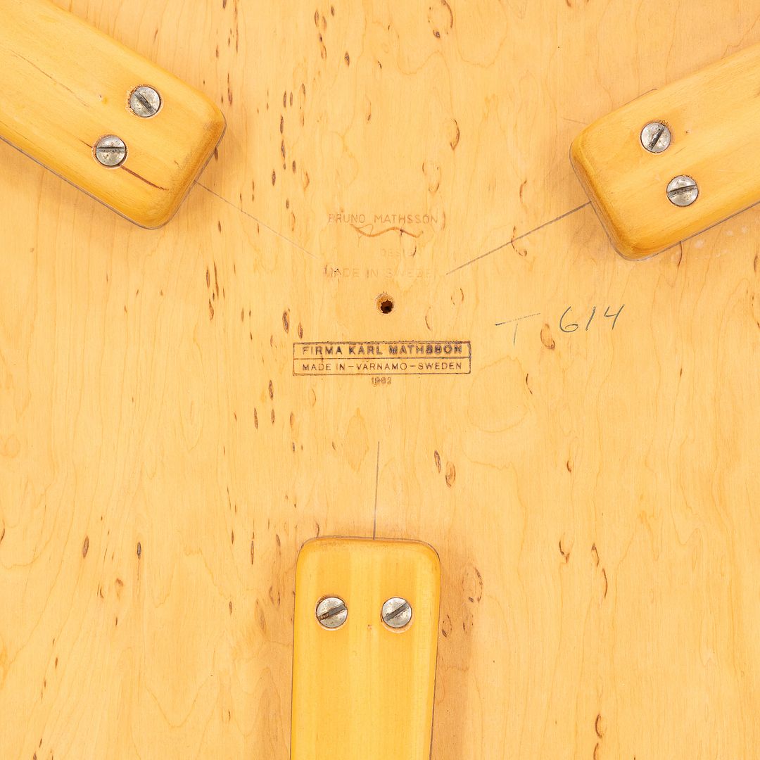 1962 Bruno Mathsson for Firma Karl Mathsson Annika Side Table with Burled Birch