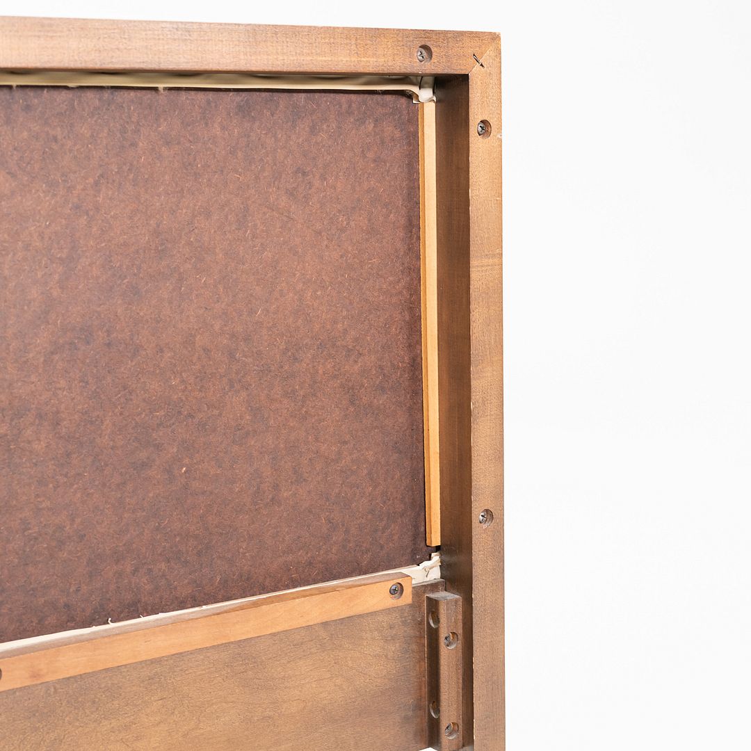 1950s Paul McCobb Planner Group Full-Size Headboard in Dark Wood w/ White Vinyl