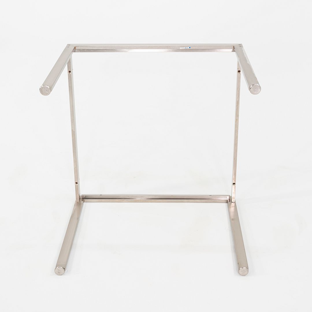 2010s Metal Series Square End Table with Glass Top by Geiger 24x24x20 inches