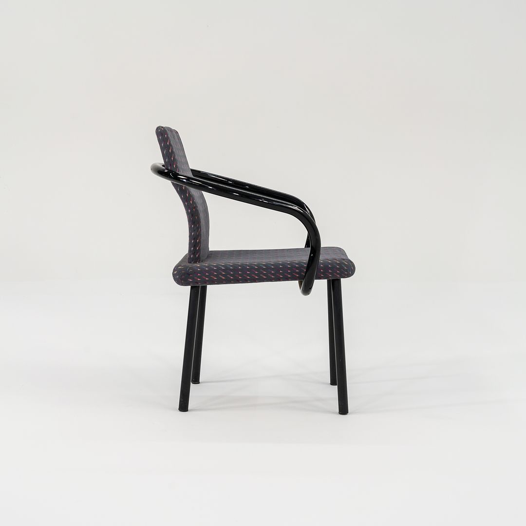 1986 Pair of Mandarin Chair by Ettore Sottsass for Knoll in Patterned Fabric