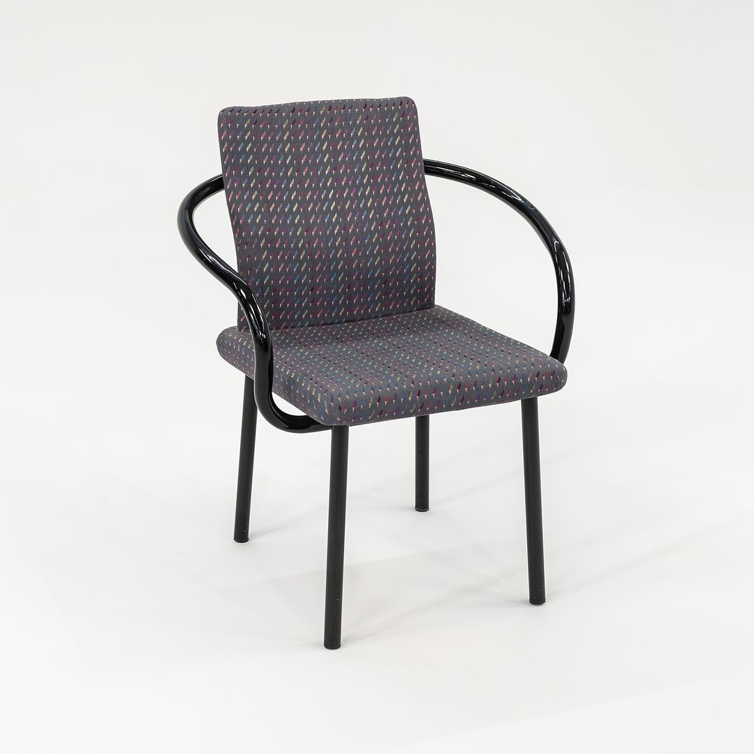 1986 Pair of Mandarin Chair by Ettore Sottsass for Knoll in Patterned Fabric