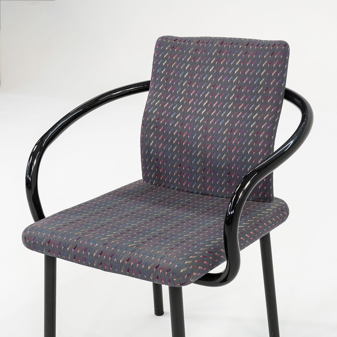 1986 Pair of Mandarin Chair by Ettore Sottsass for Knoll in Patterned Fabric