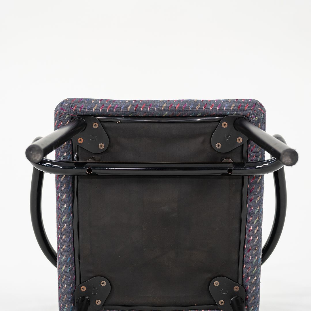 1986 Pair of Mandarin Chair by Ettore Sottsass for Knoll in Patterned Fabric